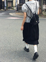 オディール ダブル ボタン パフ チェック カラー シャツ ブラウス