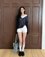 Haro See-through Deep V-Neck Knit