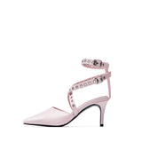 Satin Strap Stiletto Heel(Pink)