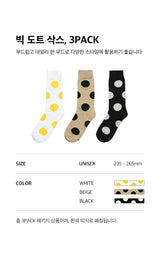 [3PACK] 1507 UNISEX DOT BASIC SOCKS - big dot white colorpack