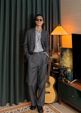 Striped Basic Bijou Slacks 2COLOR