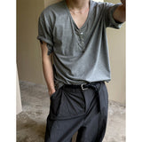 [BASIC ITEM] Soft u neck half t-shirts(5color)