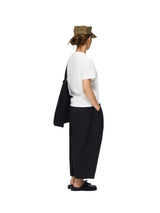 6CRAYON Black French Lotus Waist Drawstring Wide Leg Casual Shorts