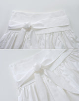 Ribbon Strap Lace Flare Mini Skirt (2color)