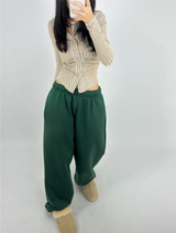 (FLEECE VER./SUPER DEAL👍🏻) 6 COLORS THICK EFFORTLESS CHIC FLEECE FLEECE-LINED TRAINING PANTS
