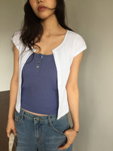Mer knit short sleeve  (4color)