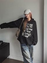 ディングワッフルボクシーフード長袖Tシャツ