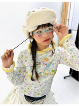 sillysis 可愛いイラスト付き帽子付きフリース薄手プルオーバースウェットシャツ新作長袖Tシャツ