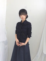 ruffle frill checkered short shirt