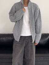 [MADE] Two-Way Wool Cable Knit Zip-Up (7C)