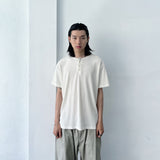ストラクチャード ショルダーボタン テクスチャード Tシャツ