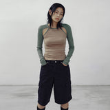ピーナッツワッフルホールスリーブTシャツ