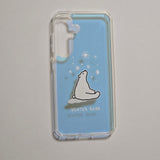 Jelly Hard Phone Case - winter Bear ( sunset Blue )