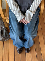 [unisex] リャウウォッシングワイドデニムパンツ