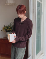 Finrun Fingerhole Henley Neck Long Sleeve