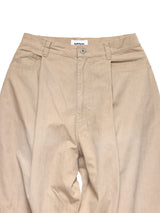 6CRAYON Khaki Classic Herringbone Washed Wide-Leg Trousers