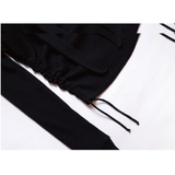 OFF SHOULDER HOODED LONG SLEEVE BLACK