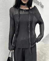 Allure Net See-through Summer Long Sleeve Knit (3 colors)