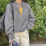 ポニーストリングカラーリングニット