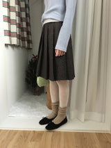 Wool Dot Pleated Skirt (2color)