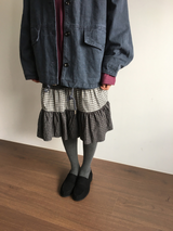 フォールド チェック スカート (3color)