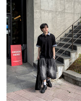 デラサイドスナップバミューダデニムパンツ