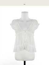 haiti tiered frill v lace bl