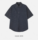 [S/S] マルチストライプハーフシャツ(2color)