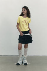 ウィッティバニークロップモーダルTシャツ [ライトイエロー]