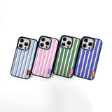 【MADE】スリーピー ストライプ イブニング ブルー iPhoneケース [Glossy Glass/Magsafe]