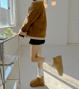 (100% SHEEPSKIN🐑🤎) 2 COLORS キュートフェミニンバターセミショートマウンテンコート