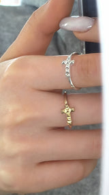 Mini Stud Cross Ring