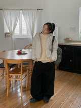 Huynh Cotton Brushed Denim Wide Pants
