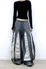 RELABEL (Split Dream) Multi-Zip Reversible Patchwork Adjustable Multi-Style Wear Cut-Out Four-Zip Patchwork Sweatpants