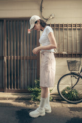 Studded cross socks (White)