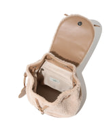Clover Heart Fluffy Backpack Beige