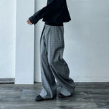 Micro Check Draped Trousers