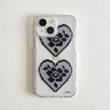 black heart lace jellhard phone case