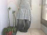 flared check skirt