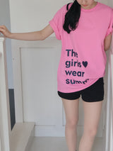 ガールズウェアサマーTシャツ - ホットピンク