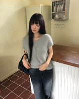 Pue Mohair Cap-Sleeve Knit