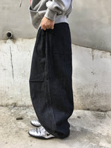 ルトンピンタックワイドストライプパンツ 2C