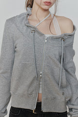 BLOOM ZIP-UP JACKET melange grey