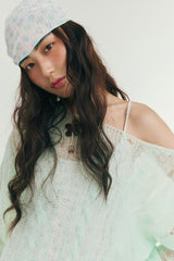 フラワーレースバンダナ ミント