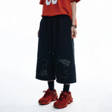 ENOE Patch Sweat Bermuda Pants - BLACK