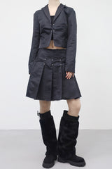 Puena Stud Damage Pleated Skirt