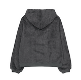Knit Back Hoodie / Charcoal
