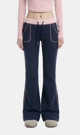 Kaia Contrast Stitch Flare Pants