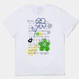 ポエム 'フラワー' スタンダードフィットショートスリーブTシャツ (White)