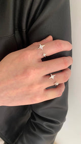 Star piercing open ring SET